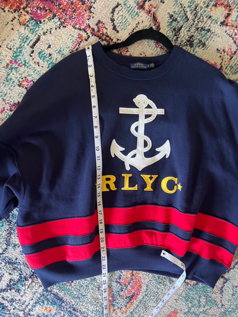 Polo Ralph Lauren Yacht Club Anchor fleece oversized pullover - Picture 6 of 8